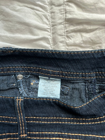 Vintage 2BWU Denim Minirock mit Kontrastnähten