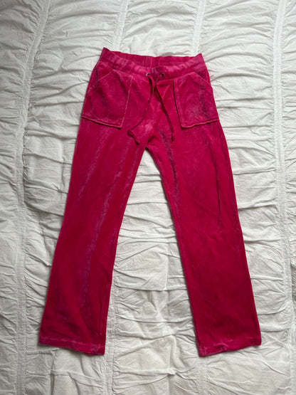 Classic Juicy Couture Velour Track Pants with Back Pockets Pink