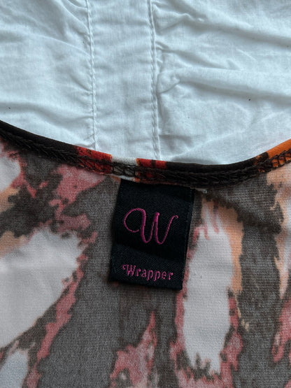 Vintage Wrapper Top – Abstraktes Tiermuster