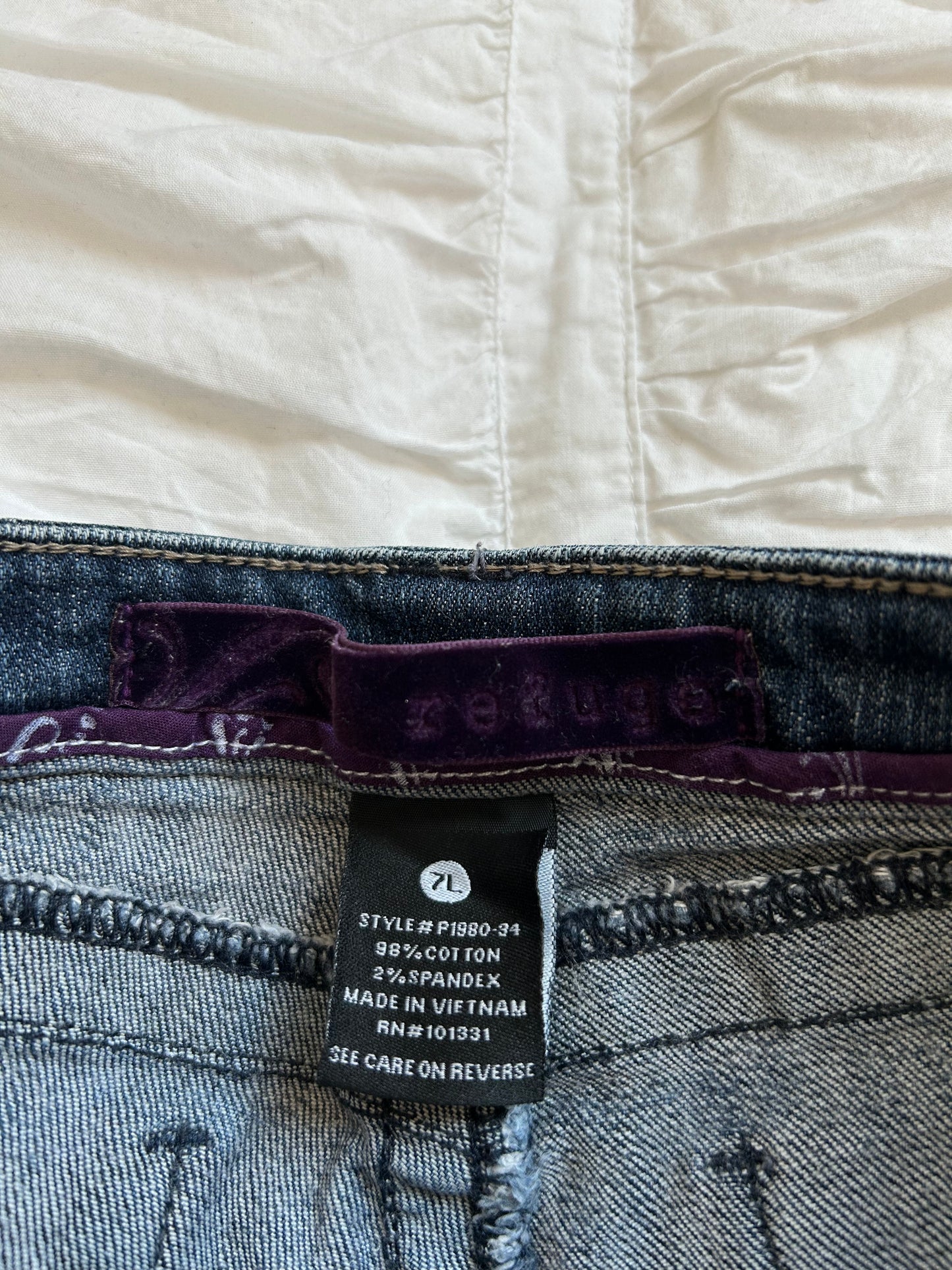 Vintage Refuge Denim Minirock Wellen-Design