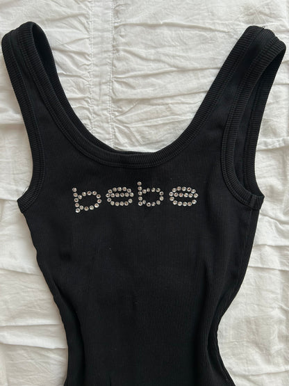 Bebe Tanktop mit Logo-Strass-Verzierung