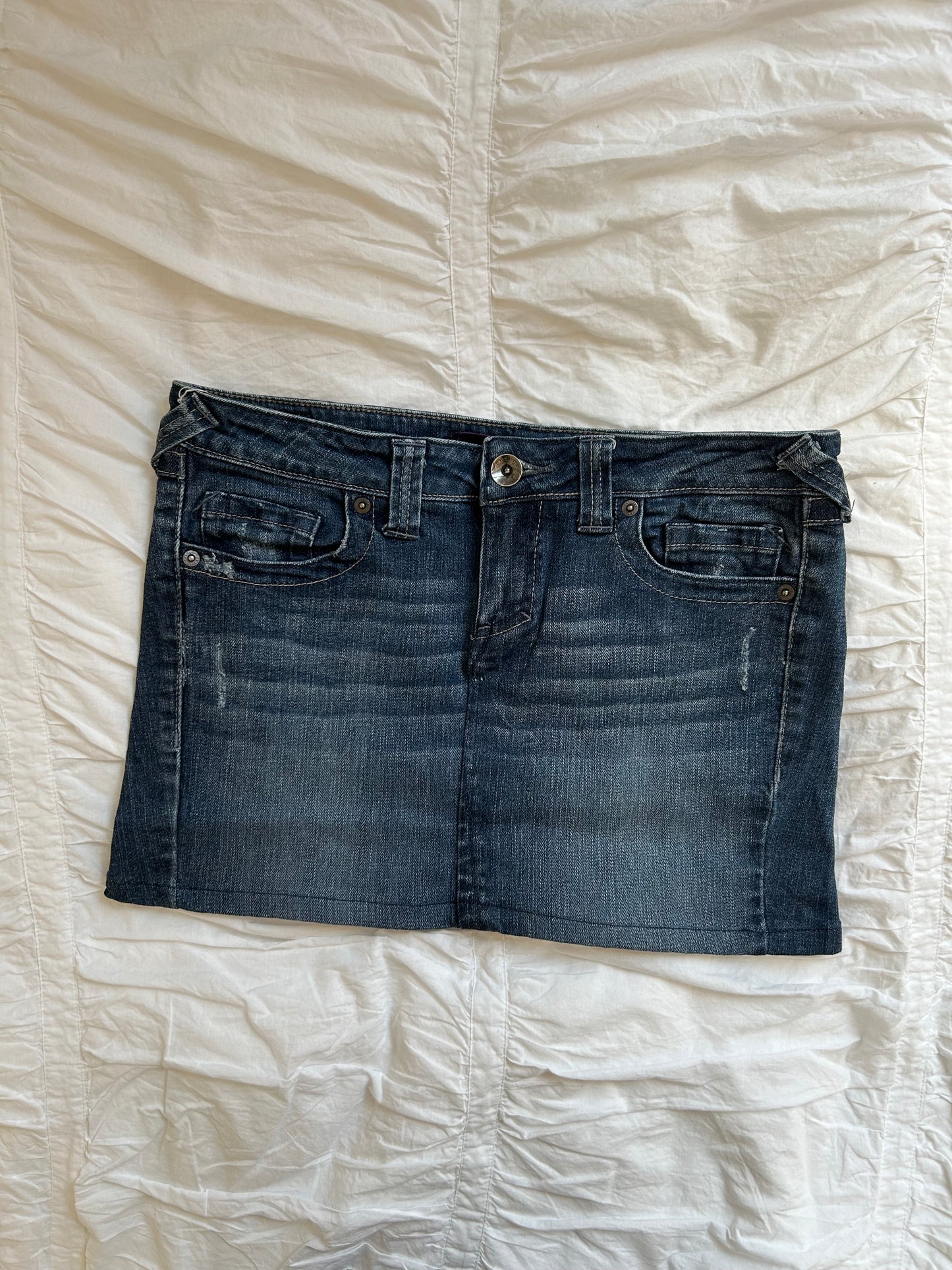Vintage Refuge Denim Minirock Wellen-Design