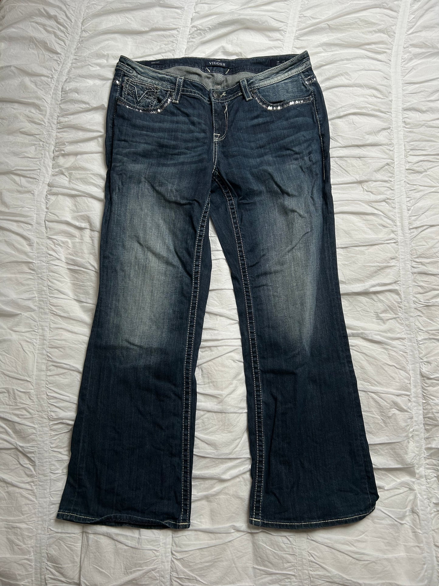 Vintage Vigoss Heritage Fit Boot Cut Jeans Pailetten