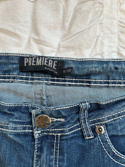 Vintage Premiere Flare Jeans – Sternen-Stickerei & Strass