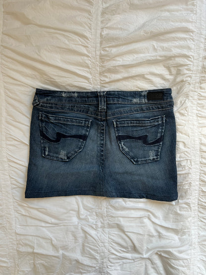 Vintage Refuge Denim Minirock Wellen-Design