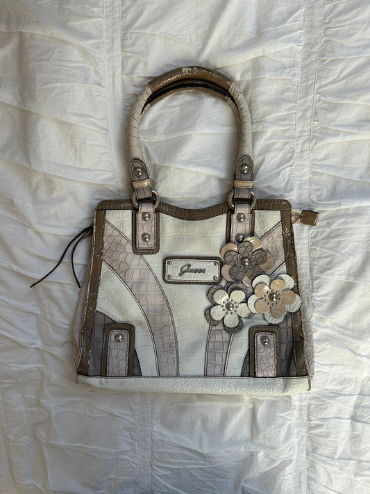 Vintage Guess Handtasche Romantisches Blumen-Design