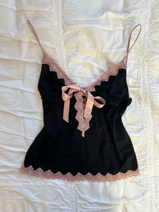 Vintage Jezebel Camisole – Rosa Spitze & Schleifchen-Still Alive