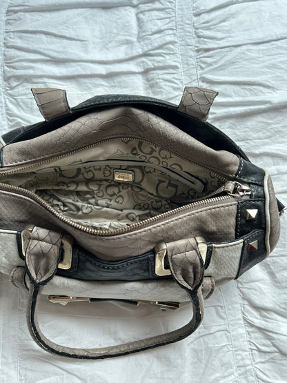 Vintage Guess Taschen-Set (2-teilig) Reptil-Look & Patchwork-Design