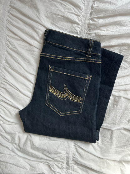 Vintage INC Denim Flare Jeans Studded Pocket Details