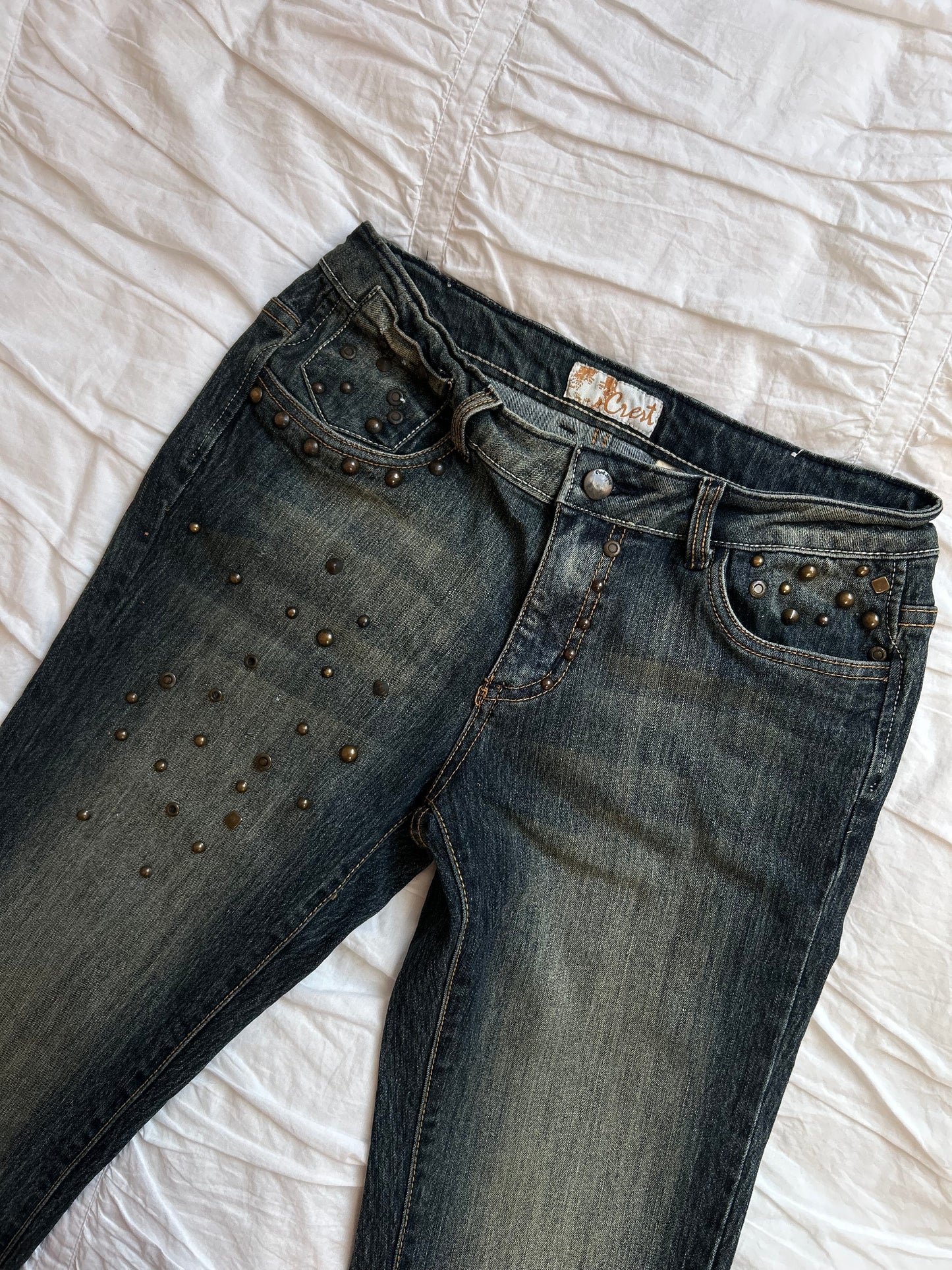 Vintage Crest Denim Bronze Studs & Sand Wash
