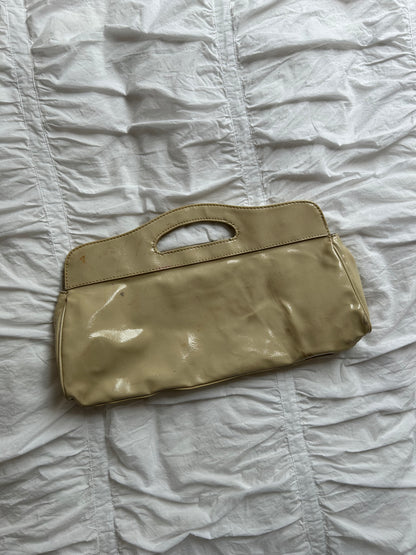 Vintage Guess Clutch Beige Lack-Optik