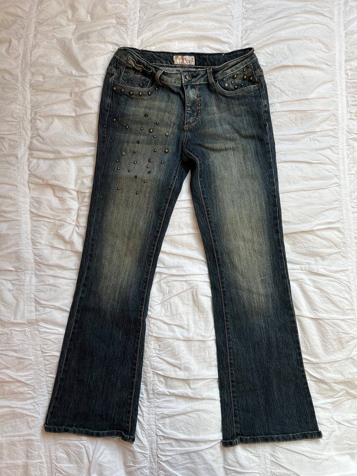 Vintage Crest Denim Bronze Studs & Sand Wash