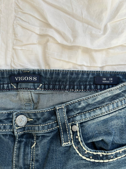 Vintage Vigoss Slim Boot Jeans – V-Stickerei & Pailletten
