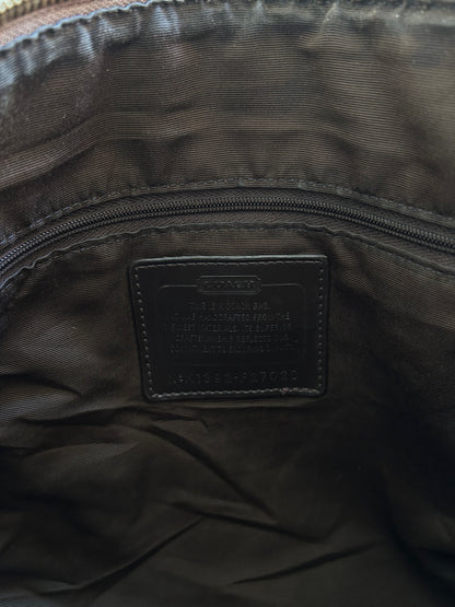 Vintage Coach Schultertasche Ikonisches Signatur-Canvas & Braun