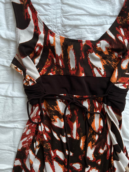 Vintage Wrapper Top – Abstraktes Tiermuster