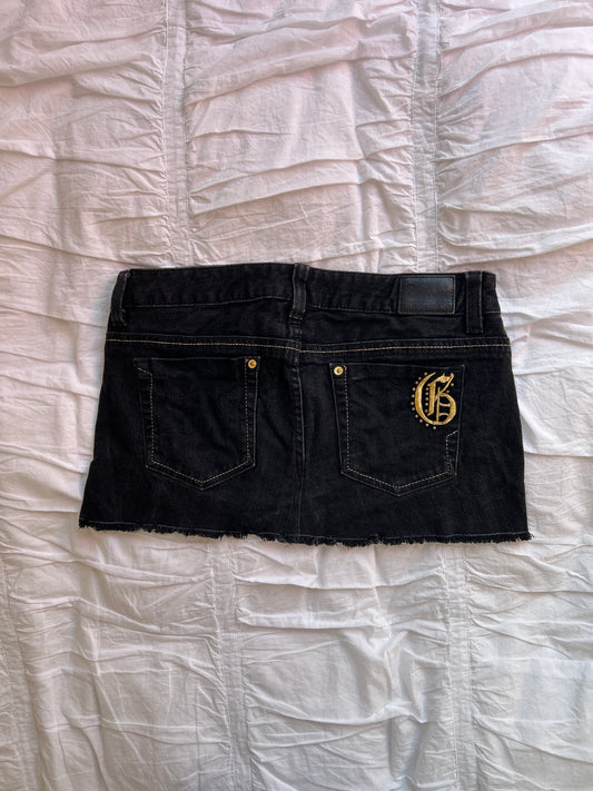 Vintage Guess Denim Minirock Gold-Logo